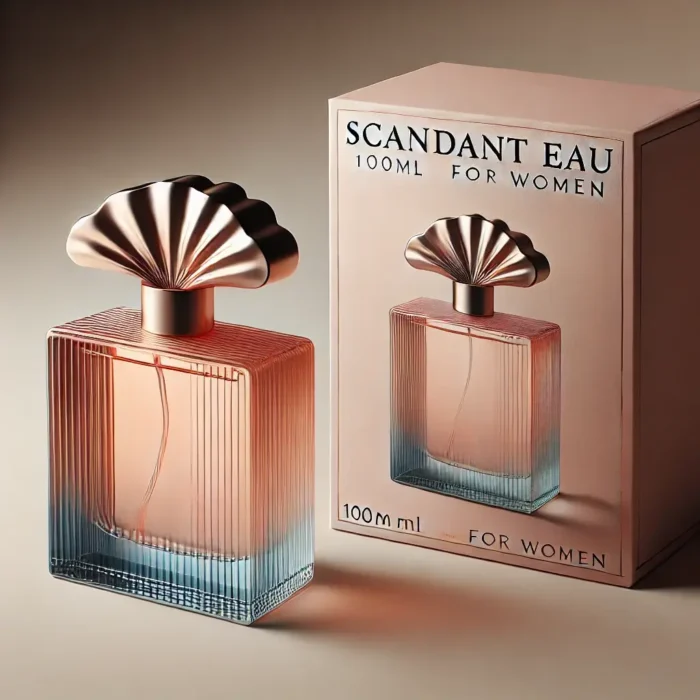 Beautifully designed perfume bottle with a unique sculptural cap