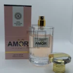 Bottle of rose seduction amor perfume