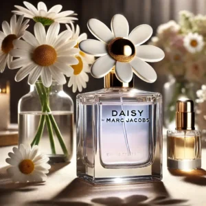 Daisy by mac jacobs parfum with white flower bottle